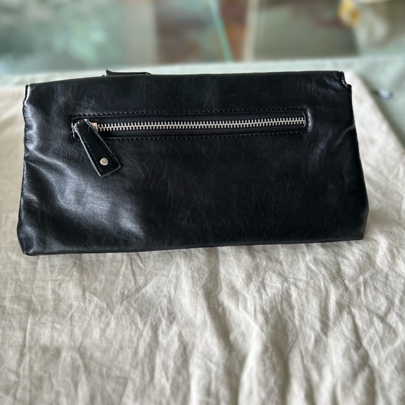 Barneys New York black leather clutch - Picture 2 of 7